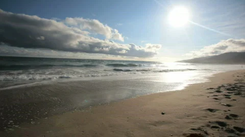 Dark Clouds over Ocean Time Lapse Stock Footage 447549