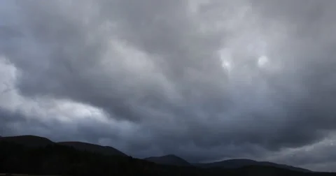 Dark clouds over scottish hills timelapse Stock Footage 67988566