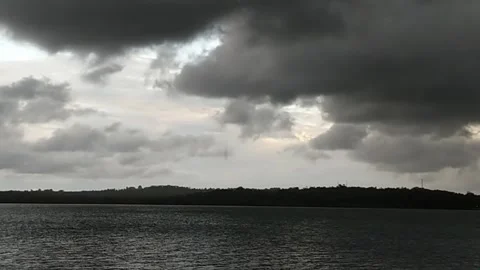 Dark Clouds Over the Sea Stock Footage 218341529