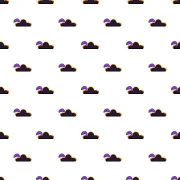 Dark clouds with purple moon seamless halloween pattern 스톡 일러스트