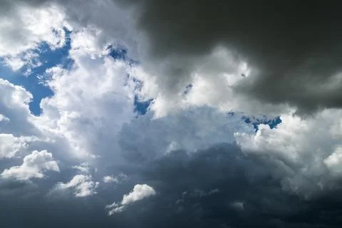 Dark clouds before rain storm. Natural background Stock Photos