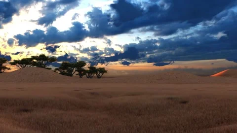 Dark clouds running over hills with green trees Stock Footage 262638145