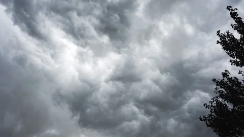 Dark clouds rush across the fall sky Stock Footage 100019599