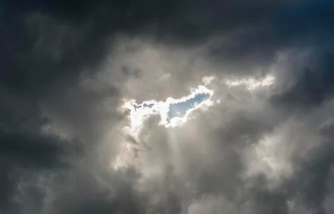 Dark clouds with silver lighting Stock Photos