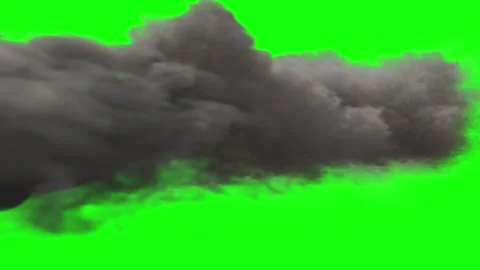 Dark clouds of smoke 3d render on a green background Stock Footage 258991261