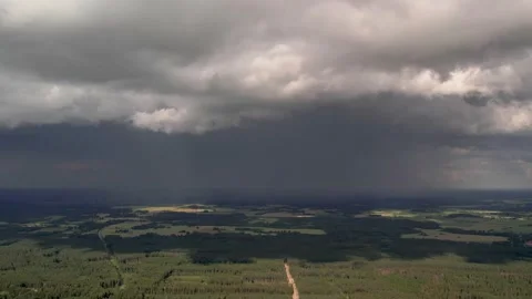 Dark clouds. A storm is approaching. Aerial view Stock Footage 205064311