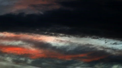 Dark clouds stormy sunset bright Stock Footage 581455