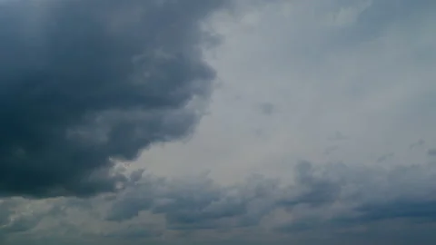 Dark clouds before thunder storm coming. Dramatic cloudy rainy sky. Stock Footage 190563109