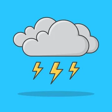 Dark Clouds Of Thunder  Strom Vector Icon Illustration. Weather Phenomena S.. 스톡 일러스트