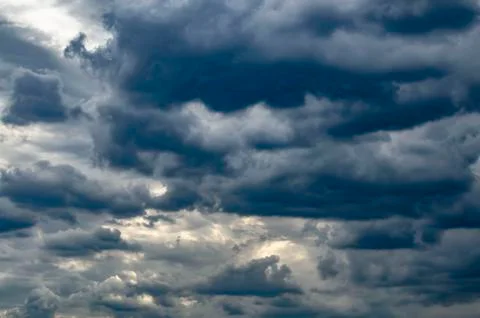 Dark Clouds before thunderstorm, Cloudy Sky Stock Photos