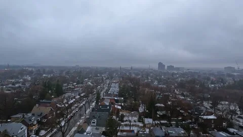 Dark Clouds Toronto City Skyline Neighborhood Aerial 500x 004 Stock Footage 231176280