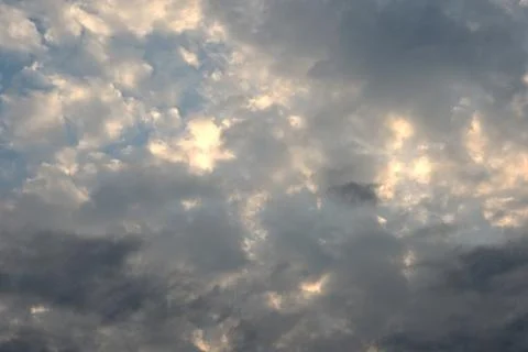 Dark cloudy sky in the evening. Natural background Stock Photos