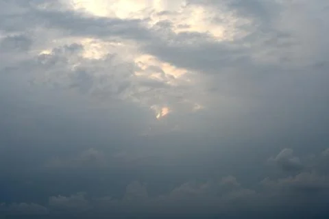 Dark cloudy sky in the evening. Natural background Stock Photos