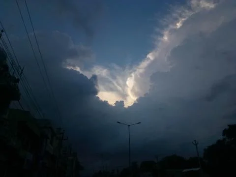 A dark cloudy sky Stock Photos