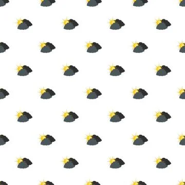 Dark cloudy sun pattern seamless Stock Illustration