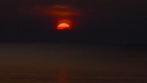 Dark cloudy sunset on the sea Video stock 304141358