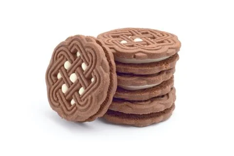 Dark cocoa biscuits Stock Photos