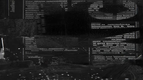Dark Code and Text Grunge Collage Seamless Loop Video stock 328383484
