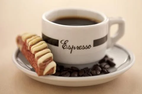 Dark coffee and slice bread Foto stock