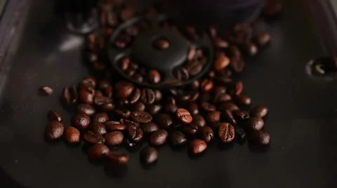 Dark Coffee Grains in Coffee Machine 스톡 동영상 59084839