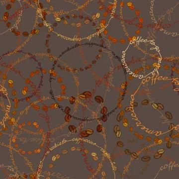 Dark coffee samless pattern Stock Illustration