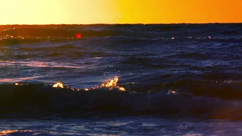 The dark cold sea to the horizon Stock Footage 169343334