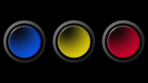 Dark Color Picker UI Panel with Blue Yellow Red Circle Buttons Stock Footage 335574959