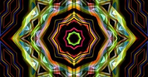 Dark Color Pixels Abstract Pattern Kaleidoscope Symmetric Mandala 스톡 일러스트