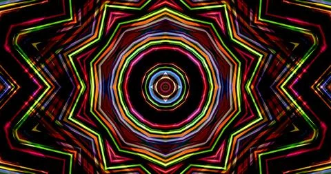 Dark Color Pixels Abstract Pattern Kaleidoscope Symmetric Mandala Stock Illustration