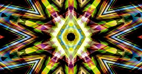 Dark Color Pixels Abstract Pattern Kaleidoscope Symmetric Mandala Stock Illustration