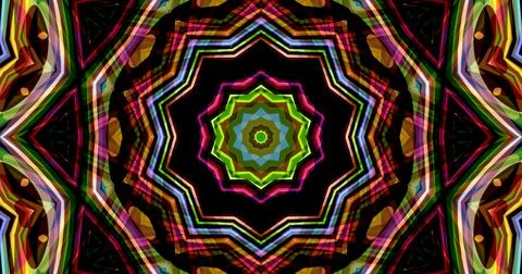 Dark Color Pixels Abstract Pattern Kaleidoscope Symmetric Mandala Stock Illustration