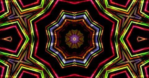 Dark Color Pixels Abstract Pattern Kaleidoscope Symmetric Mandala Illustrazione stock
