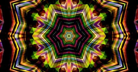 Dark Color Pixels Abstract Pattern Kaleidoscope Symmetric Mandala Ilustração Stock