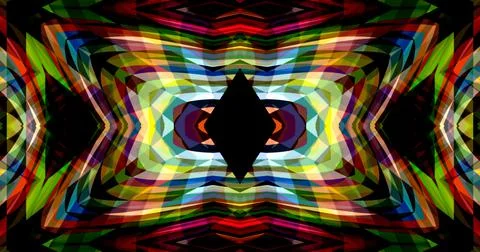 Dark Color Pixels Abstract Pattern Kaleidoscope Symmetric Mandala Stock Illustration