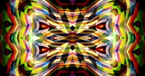 Dark Color Pixels Abstract Pattern Kaleidoscope Symmetric Mandala Stock Illustration