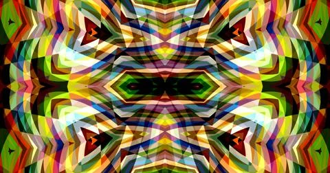 Dark Color Pixels Abstract Pattern Kaleidoscope Symmetric Mandala Stock Illustration