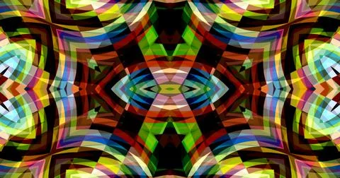 Dark Color Pixels Abstract Pattern Kaleidoscope Symmetric Mandala Stock Illustration