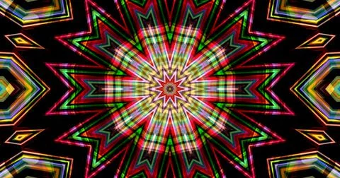 Dark Color Pixels Abstract Pattern Kaleidoscope Symmetric Mandala Stock Illustration