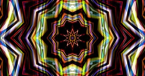 Dark Color Pixels Abstract Pattern Kaleidoscope Symmetric Mandala 库存插图