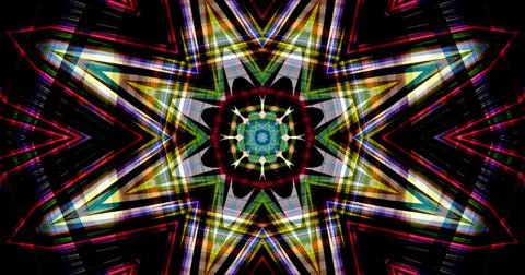 Dark Color Pixels Abstract Pattern Kaleidoscope Symmetric Mandala 스톡 일러스트