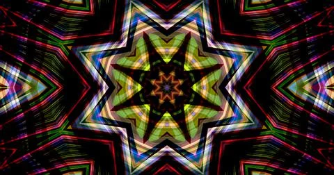 Dark Color Pixels Abstract Pattern Kaleidoscope Symmetric Mandala Stock Illustration