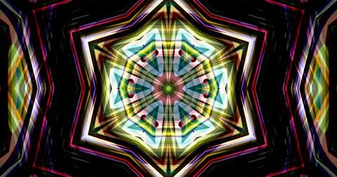 Dark Color Pixels Abstract Pattern Kaleidoscope Symmetric Mandala Stock Illustration