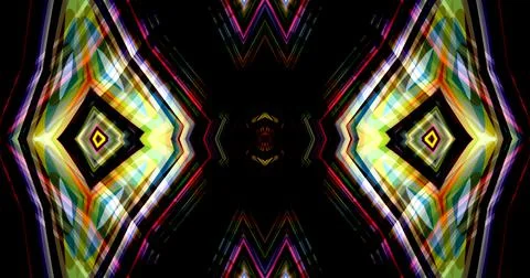 Dark Color Pixels Abstract Pattern Kaleidoscope Symmetric Mandala Stock Illustration