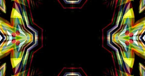 Dark Color Pixels Abstract Pattern Kaleidoscope Symmetric Mandala Stock Illustration