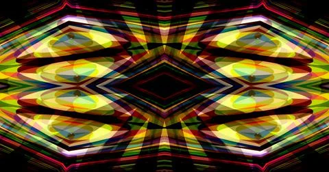 Dark Color Pixels Abstract Pattern Kaleidoscope Symmetric Mandala Stock Illustration