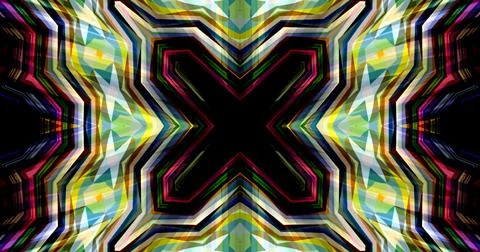 Dark Color Pixels Abstract Pattern Kaleidoscope Symmetric Mandala Stock Illustration