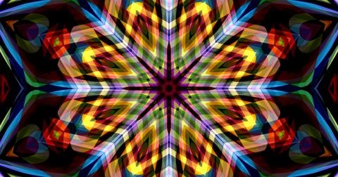 Dark Color Pixels Abstract Pattern Kaleidoscope Symmetric Mandala Stock Illustration