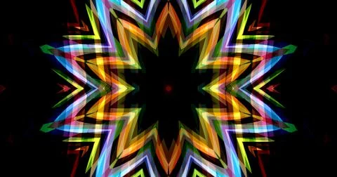 Dark Color Pixels Abstract Pattern Kaleidoscope Symmetric Mandala Stock Illustration