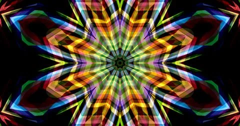 Dark Color Pixels Abstract Pattern Kaleidoscope Symmetric Mandala Stock Illustration