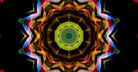 Dark Color Pixels Abstract Pattern Kaleidoscope Symmetric Mandala Ilustração Stock